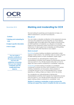 Marking and moderating for OCR