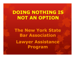 DOING NOTHING IS NOT AN OPTION