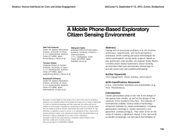 A Mobile Phone-Based Exploratory Citizen Sensing