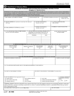 Disabled Veterans Application for Vocational Rehabilitation