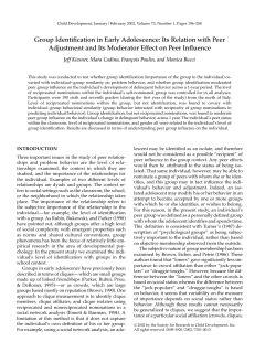 Group Identification in Early Adolescence: Its Relation with