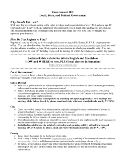 Government 101: Local, State, and Federal Government Why