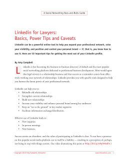 Linkedin for Lawyers: Basics, Power Tips and Caveats