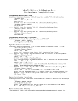 Kellenberger Room Microfilm Listing (pdf file) - New Bern