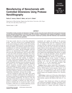 Manufacturing of Nanochannels with Controlled Dimensions Using