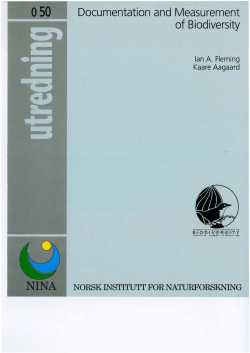 Documentation and Measurement of Biodiversity