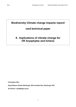 Biodiversity Climate change impacts repord card technical paper 8