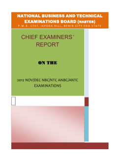 chief examiners` report - national business and technical