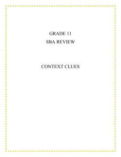 GRADE 11 SBA REVIEW CONTEXT CLUES