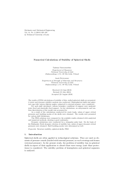 Numerical Calculations of Stability of Spherical Shells 1. Introduction