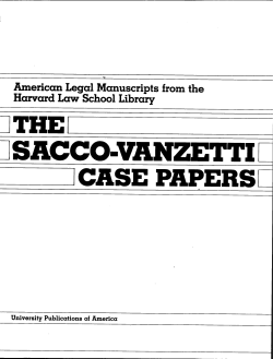 the sacco-vanzetti case papers