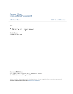A Vehicle of Expression - Scholarship @ Claremont