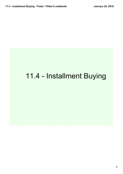 11.4 - Installment Buying - Fixed