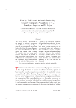 Identity, Politics and Authentic Leadership. Spanish Youngsters