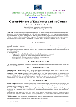 Career Plateau of Employees and its Causes