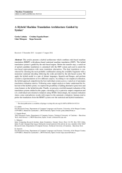 A Hybrid Machine Translation Architecture Guided by Syntax