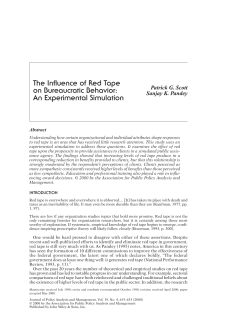 The influence of red tape on bureaucratic behavior: An experimental