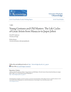 The Life Cycles of Great Artists from Masaccio to