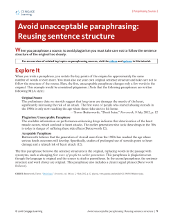 Avoid unacceptable paraphrasing: Reusing sentence
