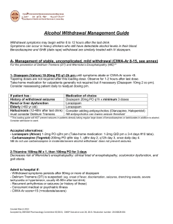 Alcohol Withdrawal Management Guide