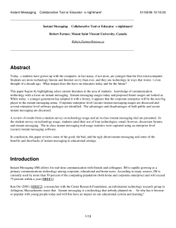 Instant Messaging Collaborative Tool or Educator s