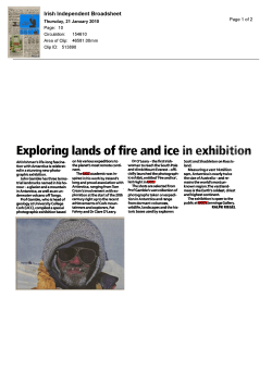 Exploring Lands of Fire and Ice in Exhibition Irish