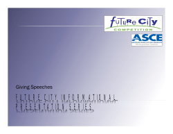 Presenting a speech - Future City Competition