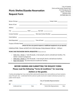 Picnic Shelter/Gazebo Reservation Request Form