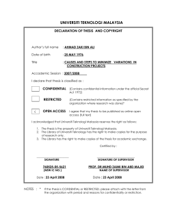 universiti teknologi malaysia - Faculty of Civil Engineering