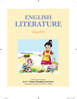English literature 7 - DAV Public School, Madhepur Laxmipur