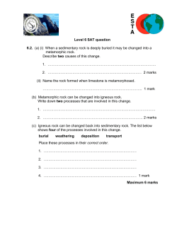 Level 6 SAT question 6.2. (a) (i) When a sedimentary rock is deeply