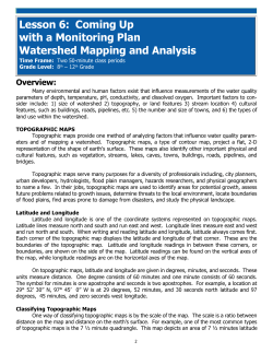 Lesson 6: Coming Up with a Monitoring Plan Watershed Mapping