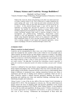 Primary Science and Creativity: Strange Bedfellows?