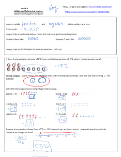 Math 8 Adding and Subtracting Integers (positive and negative