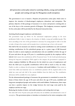 Job protection action plan aimed at assisting elderly, young and