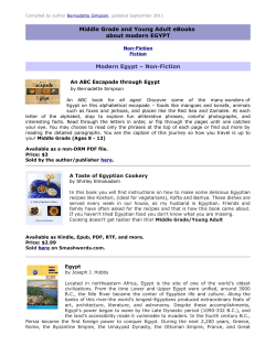 Middle Grade and Young Adult eBooks about modern EGYPT