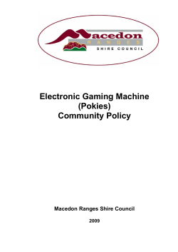 Electronic Gaming Machine (Pokies) Community Policy