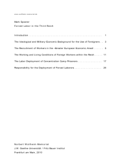 Mark Spoerer Forced Labor in the third Reich