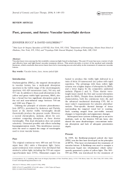 Past, present, and future: Vascular lasers/light devices