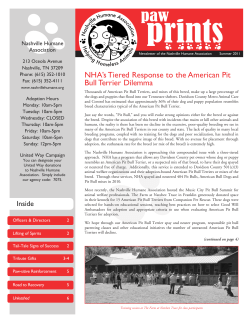 NHA`s Tiered Response to the American Pit Bull Terrier Dilemma