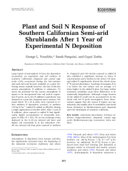 Plant and Soil N Response of Southern Californian Semi