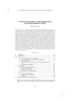 law, war and liberty: the world war ii subversion prosecutions