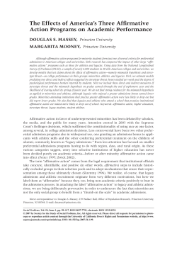 The Effects of America`s Three Affirmative Action Programs on