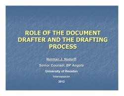 Role of Drafter - University of Houston Law Center