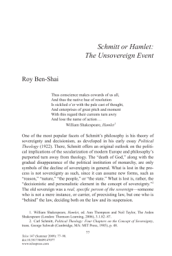 Schmitt or Hamlet: The Unsovereign Event