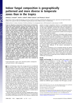 Indoor fungal composition is geographically