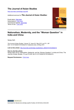 "Nationalism, Modernity, and the `Woman Question` in India and