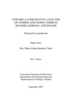 toward a comparative analysis of coming and going verbs in spanish