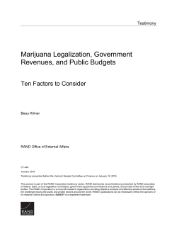 Marijuana Legalization, Government Revenues, and Public Budgets