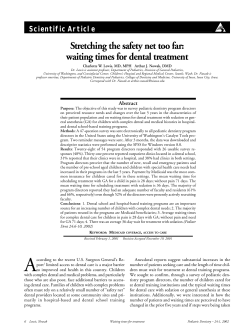 Stretching the safety net too far: waiting times for dental treatment